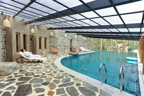 Indoor pool, free pool cabanas, pool umbrellas - Organic Village Retreat (Leh)