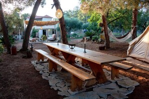 Cottage | Property grounds - Cocoon Tent in an Olive Grove (Trifylia)