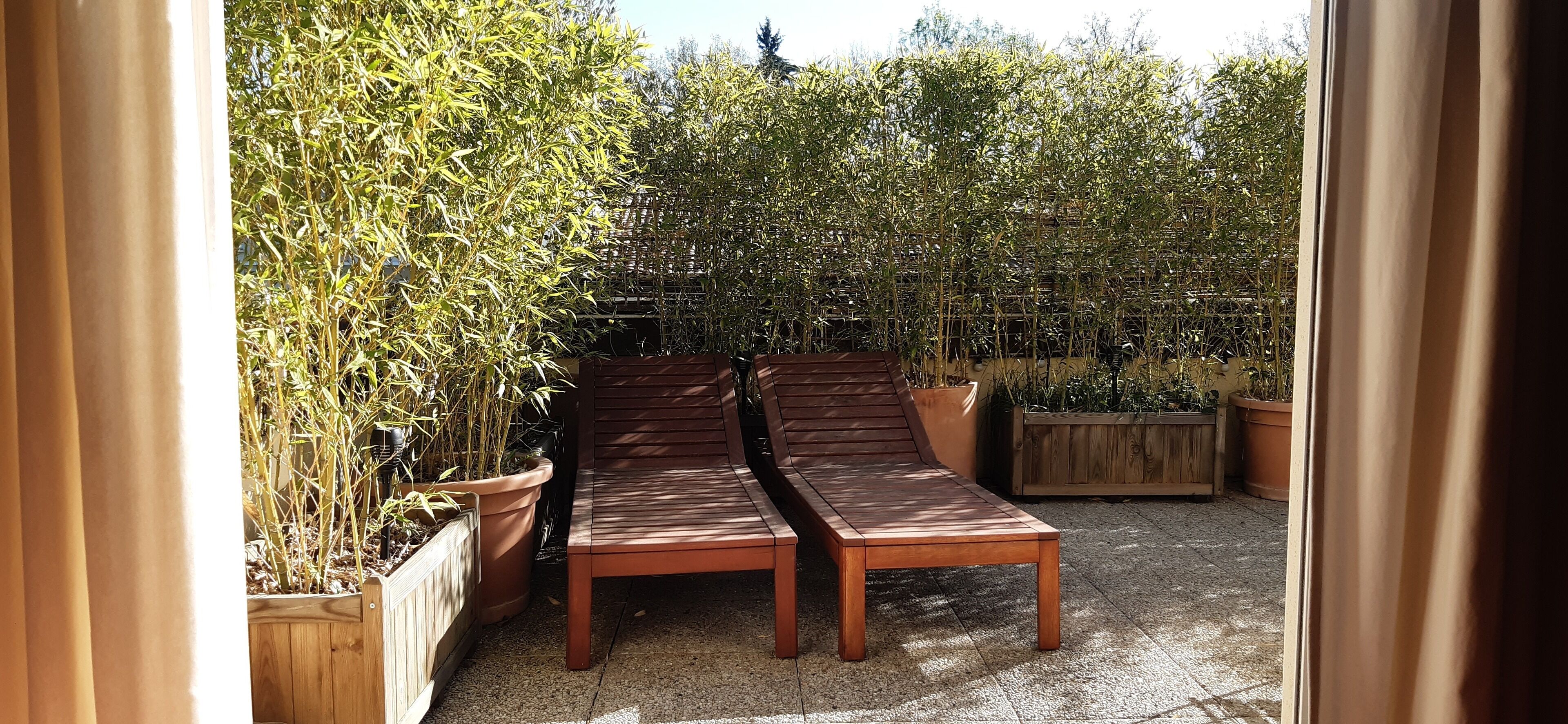 Terrasse vue du salon 