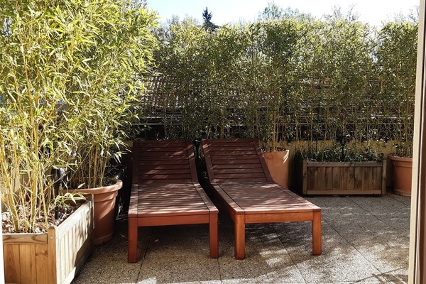 Terrasse vue du salon