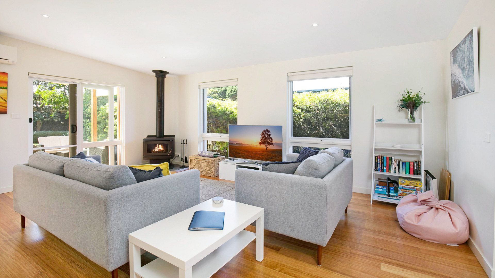 TV, fireplace, DVD player, table tennis