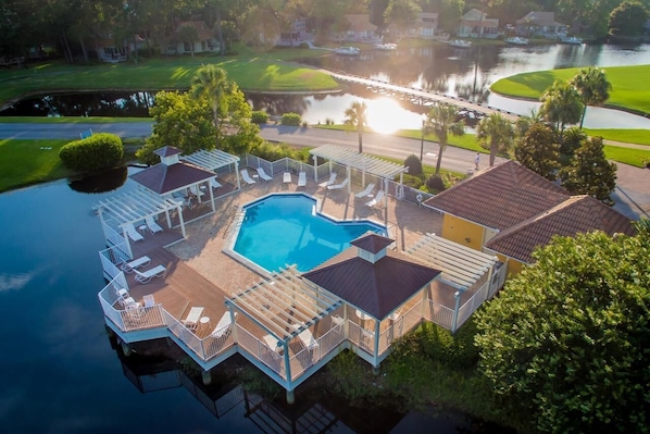Pool - 6 Seat Golf Cart to Beach! Incredible view overlooking the Bay, Steps to Pool (Miramar Beach)