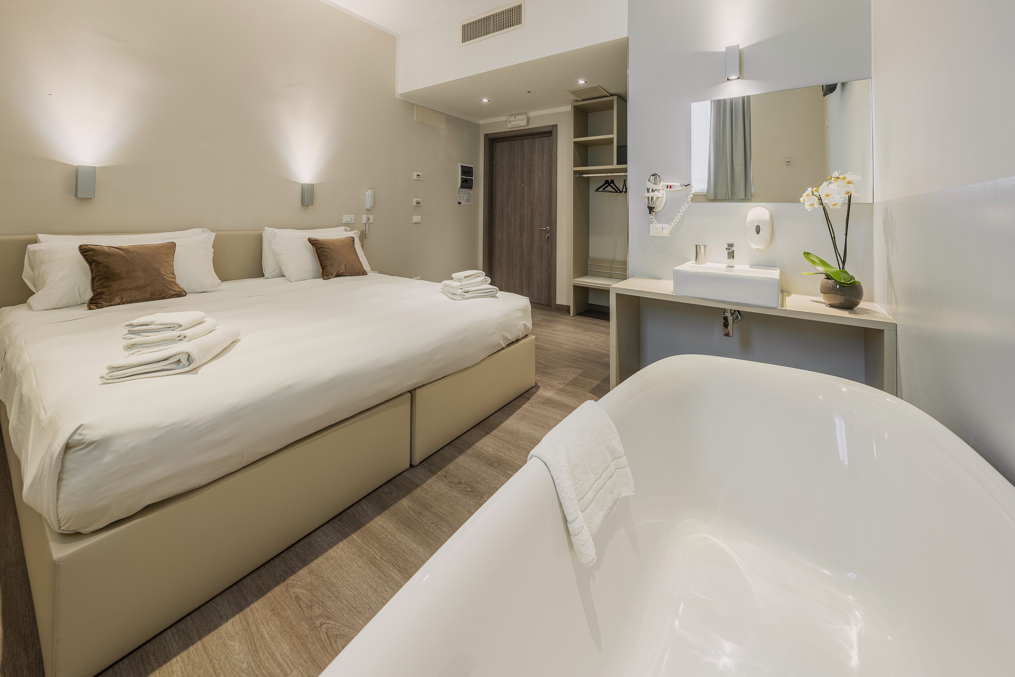 comfort double or twin room | in-room safe, desk, laptop workspace, blackout curtains