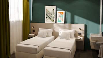 Twin Room, 2 Twin Beds | In-room safe, desk, laptop workspace, blackout drapes