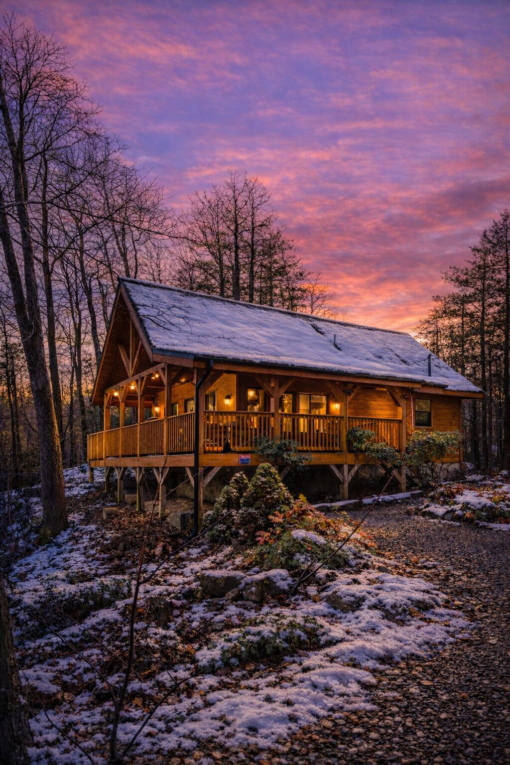 Evenings like this are why people come to the Smokies 🌅
Warm lights, crisp mountain air, and total relaxation.