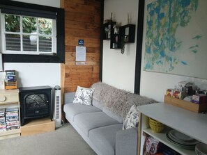 TV, DVD player, books