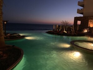 Outdoor pool, a heated pool