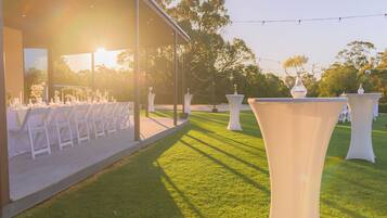 Outdoor banquet area