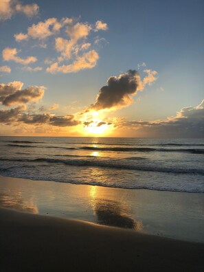 Beach nearby, sun-loungers, beach towels