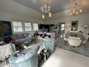 Smart TV, fireplace, video games, books