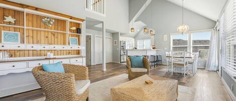 Smart TV, fireplace, DVD player