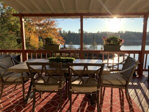 Outdoor dining - NEW! Fam-friendly 4BR Waterfront Barnstead Beauty (Barnstead)