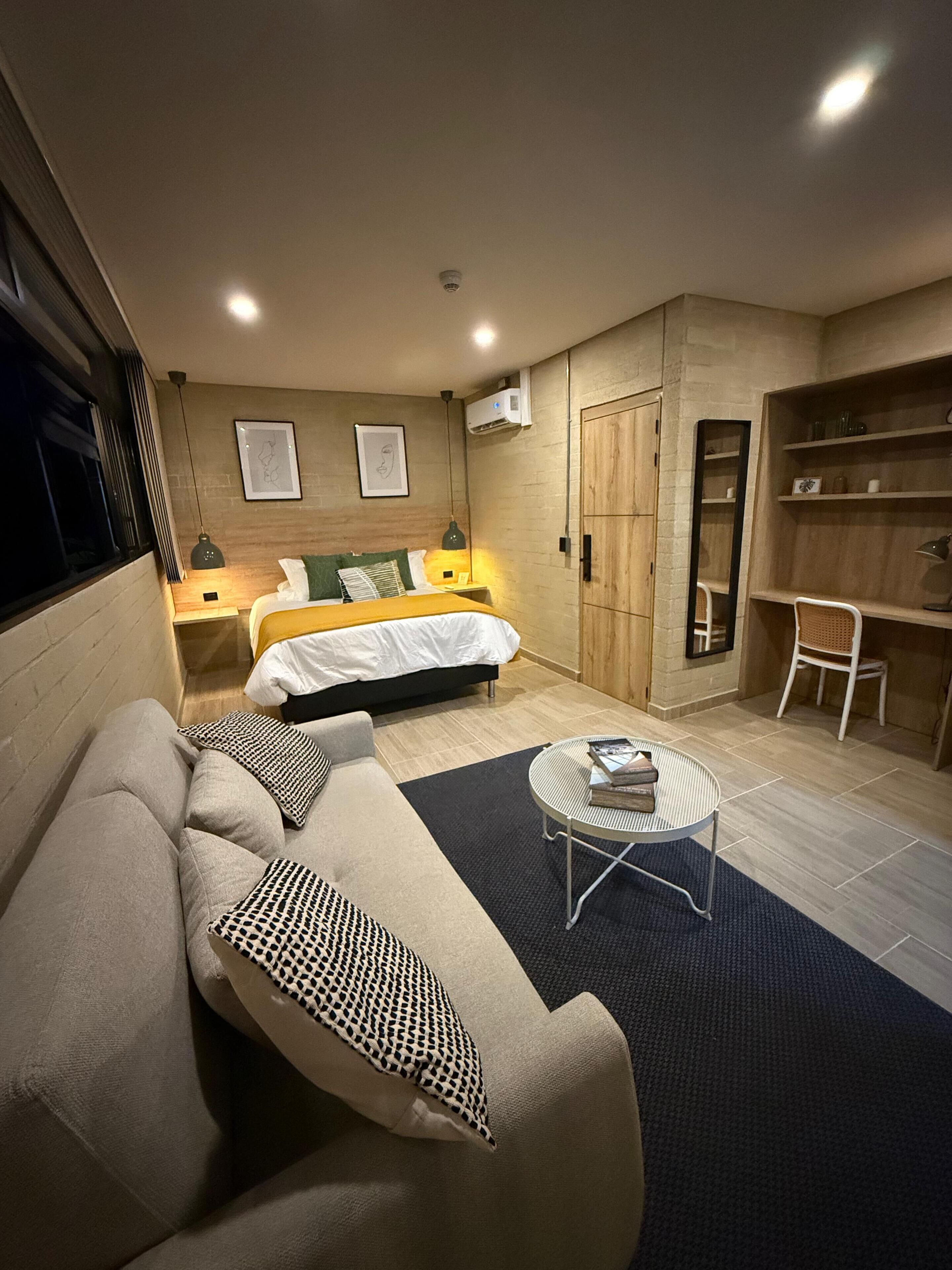 junior studio suite, 1 bedroom, terrace, tower | minibar, in-room safe, desk, laptop workspace