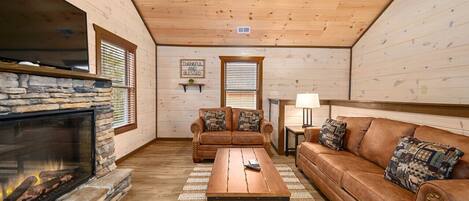 Smart TV, fireplace, table football