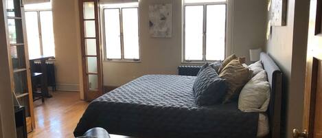 Desk, iron/ironing board, free WiFi, bed sheets