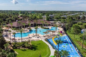 Outdoor pool, a heated pool - Luxury, Direct Entry Condo 2BR-2BA - Windsor Hills - Only 2 miles to Disney (Kissimmee)