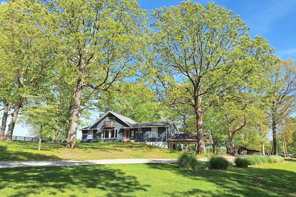 View of the main house from the road.