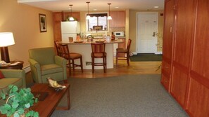 Condo (Enjoy a Ski Vacation at Pollard Brook) | Living room | TV, fireplace, DVD player