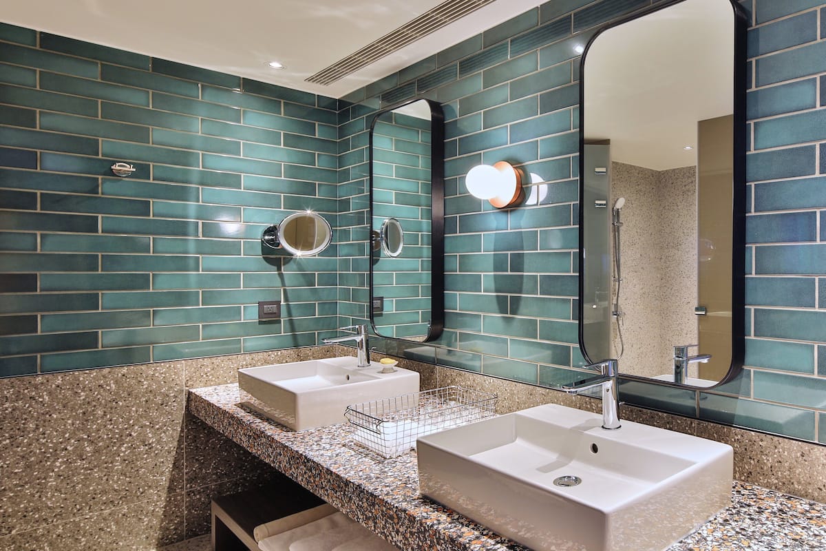 shower, hair dryer, slippers, bidet