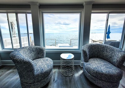 Waterfront House with picture-perfect views from all 3 levels.