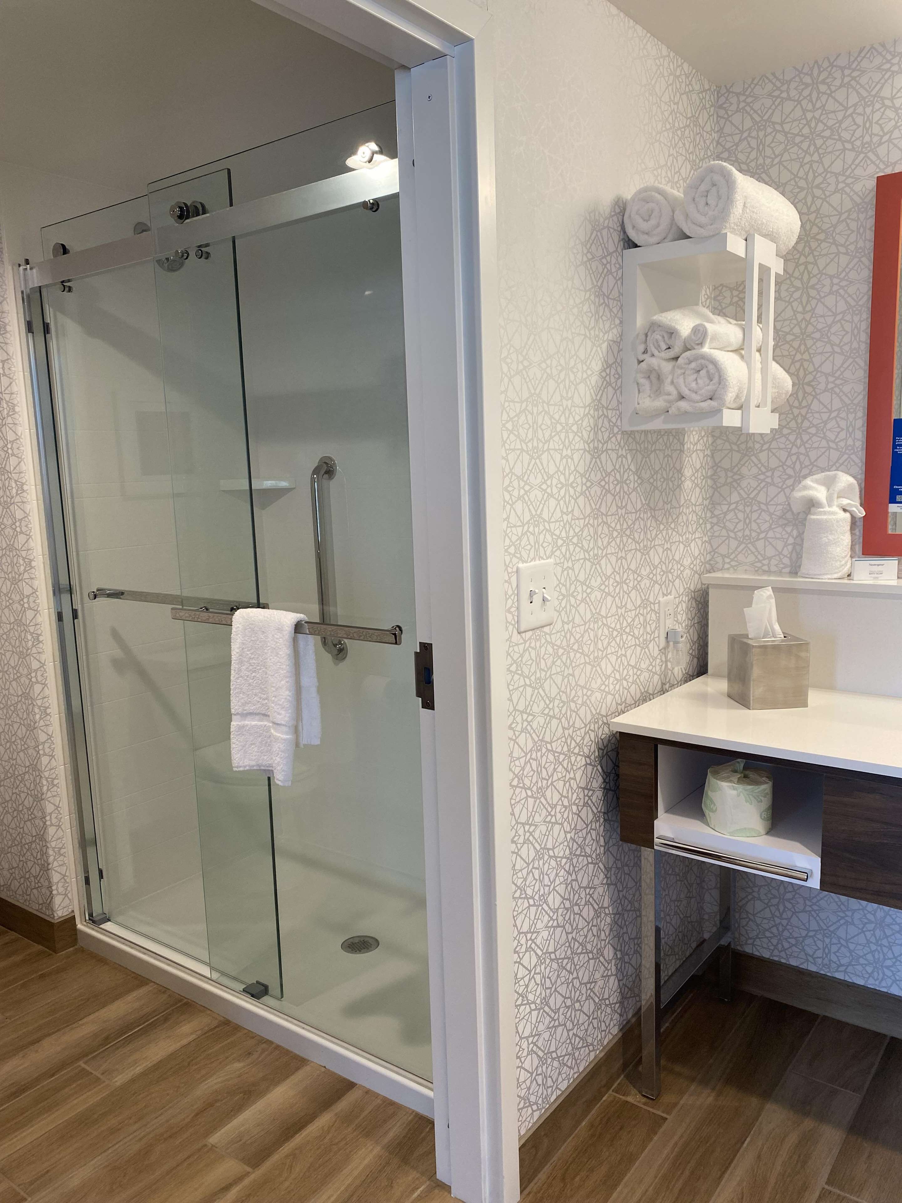 suite, 1 king bed, accessible (hearing) | bathroom shower