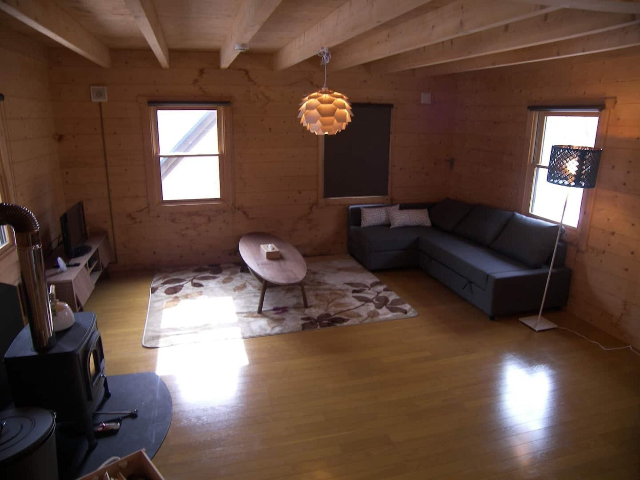 Televisión y chimenea 