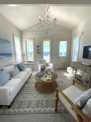 Een smart-tv en een stereo