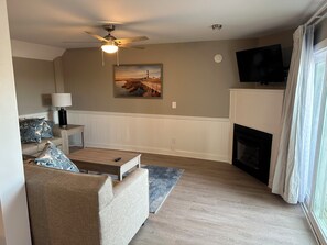 TV, fireplace, DVD player