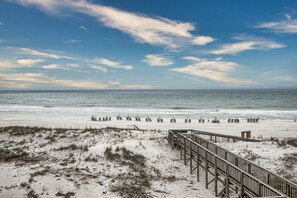 On the beach, sun-loungers - Right on the Beach ~ An Emerald Oasis ~ Pool ~ 1BR 1BA ~ King & Bunks (Santa Rosa Beach)