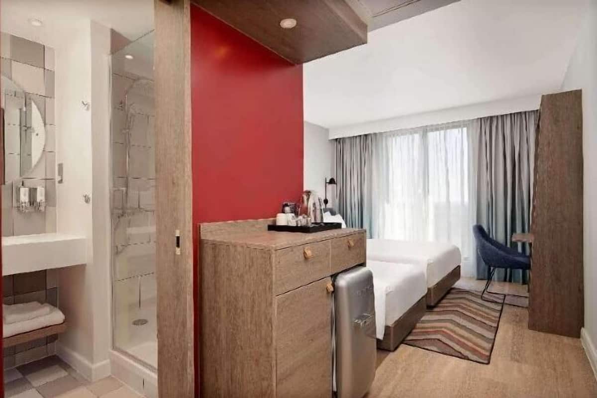 In-room safe, desk, laptop workspace, blackout drapes