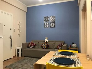 City Apartment | Living room - Central, Quiet, Green Oasis near Transport (Athens)