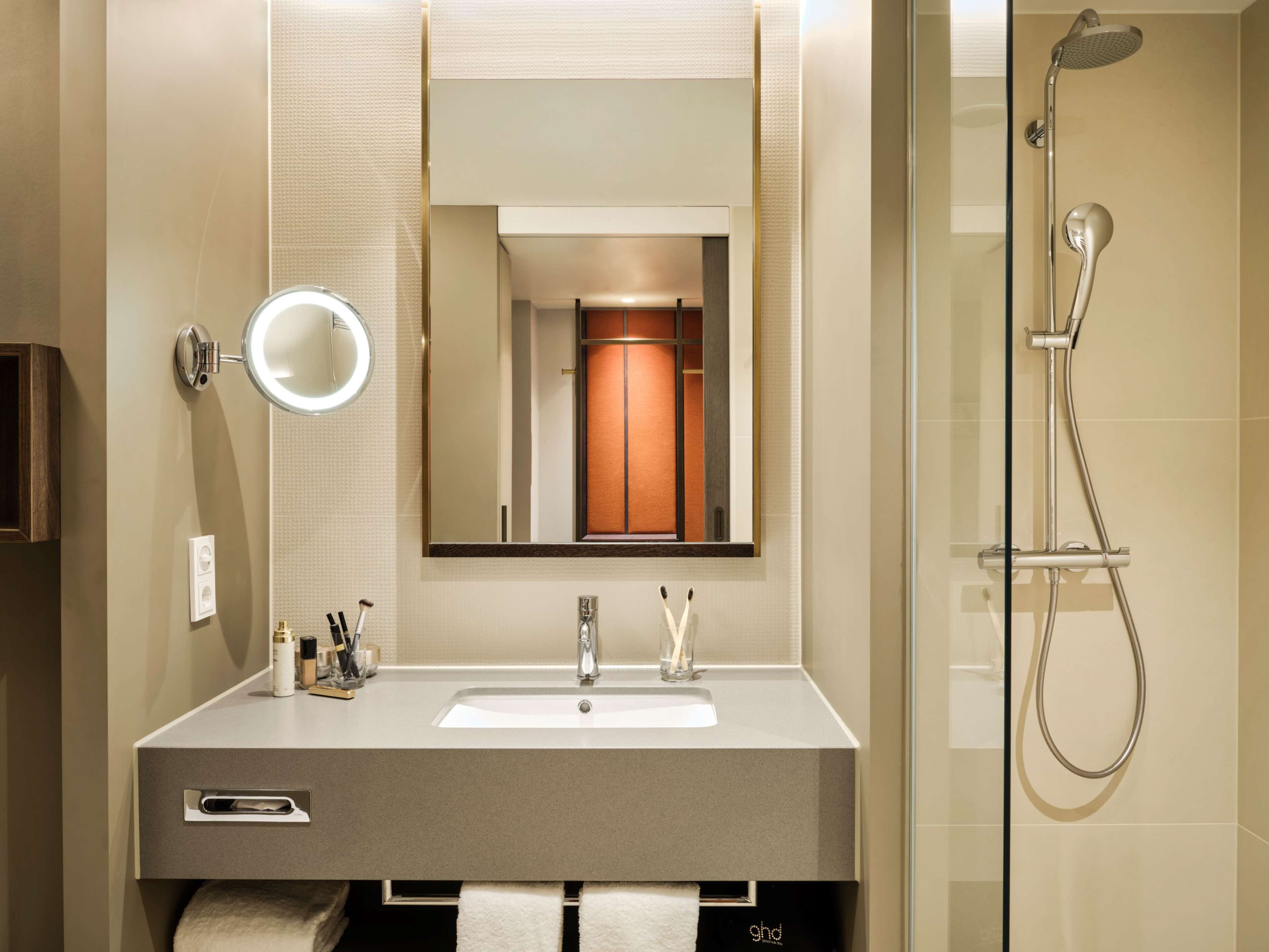 hair dryer, soap, shampoo, toilet paper