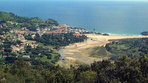A coastal town with a beach, houses, and a river. - Bajo con vistas inigualables - La Caseta 5907 (Isla)