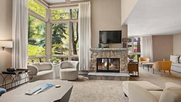 Condo (Mountain Queen #13) | Living area | 45-inch TV with cable channels, fireplace
