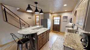 Fridge, microwave, oven, stovetop - CJ Townhouse 3 - On the River - In Town - Across from the Fishing Ponds - Wood B (Red River)