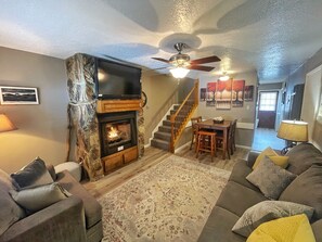 TV, fireplace, DVD player