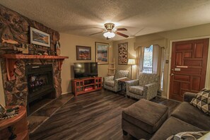 TV, fireplace, DVD player