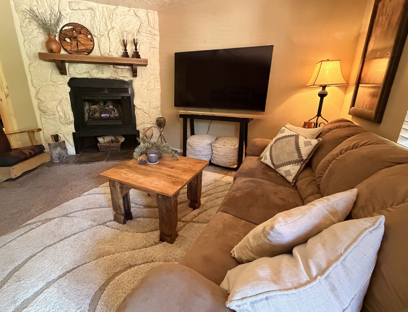 TV, fireplace, DVD player
