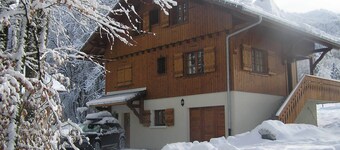 Beautiful chalet, large private garden, 5 minutes walk to ski lifts and lac bleu