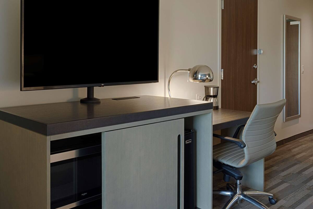 room, 2 queen beds | in-room safe, desk, laptop workspace, blackout curtains