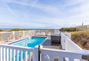 A heated pool - 5450- Wench's Pad 3, Spacious Oceanfront Nags Head Home with Private Pool! (Nags Head)