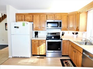 Fridge, microwave, dishwasher, toaster
