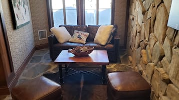 TV, fireplace, DVD player, foosball