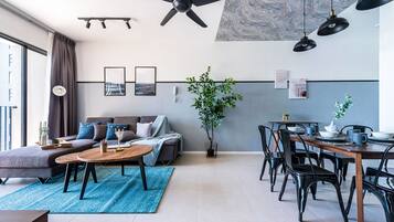 Family Apartment | Living area | 40-inch LED TV with cable channels, TV