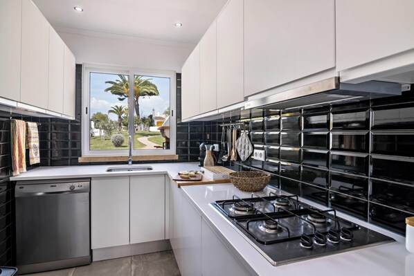 Kühlschrank, Mikrowelle, Ofen, Herdplatte