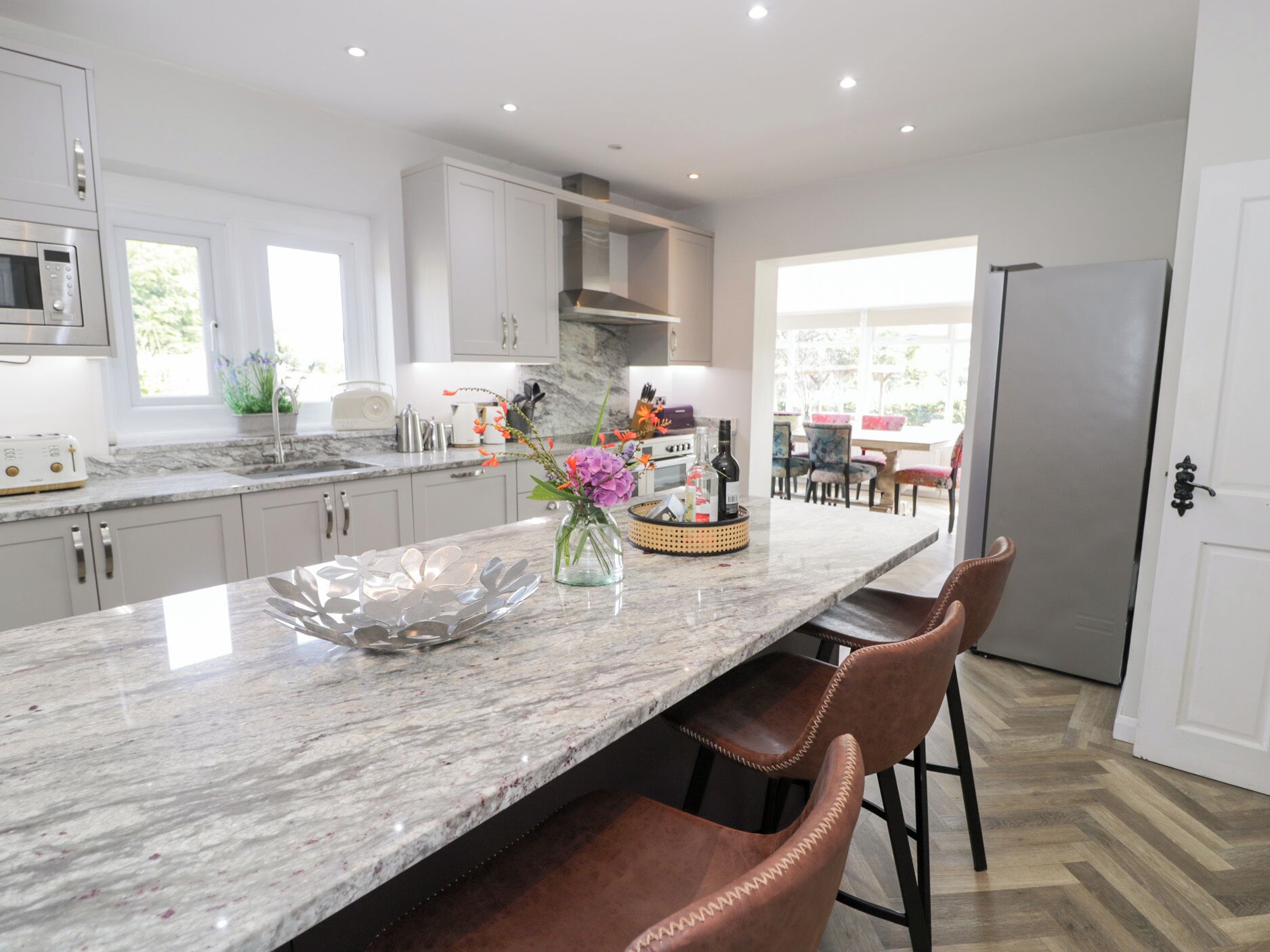 Fridge, dishwasher, electric kettle, toaster