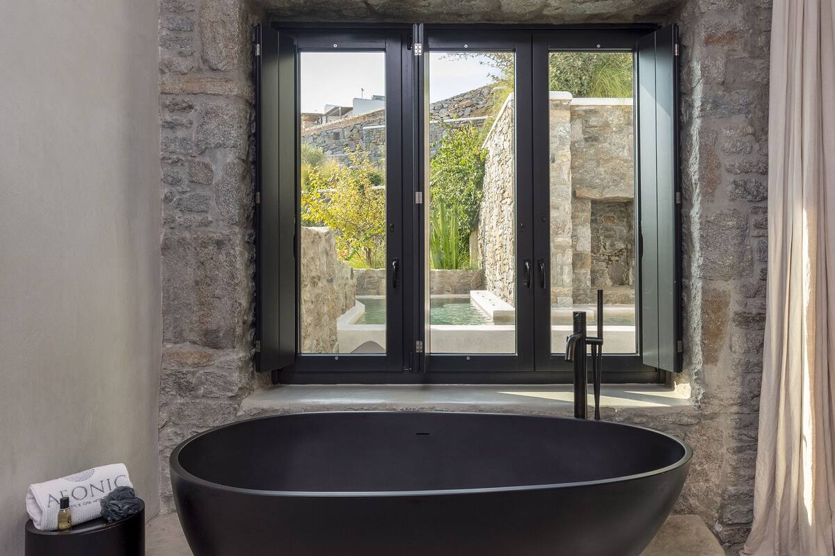 stone suite with private pool and garden view | 2 bedrooms, minibar, in-room safe, blackout curtains