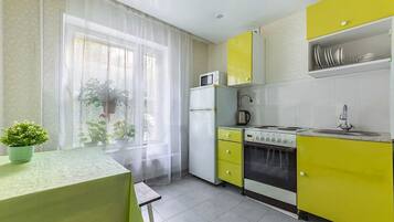 Apartment | Eigene Küche | Großer Kühlschrank, Mikrowelle, Ofen, Herdplatte