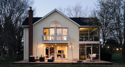 Spacious Waterfront Home secluded on 60 ac with Beach and Boat Ramp