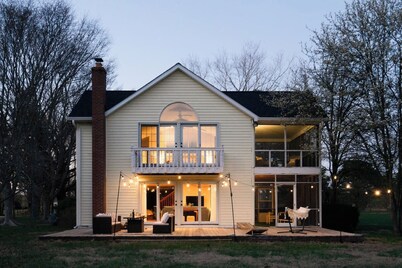 Spacious Waterfront Home secluded on 60 ac with Beach and Boat Ramp